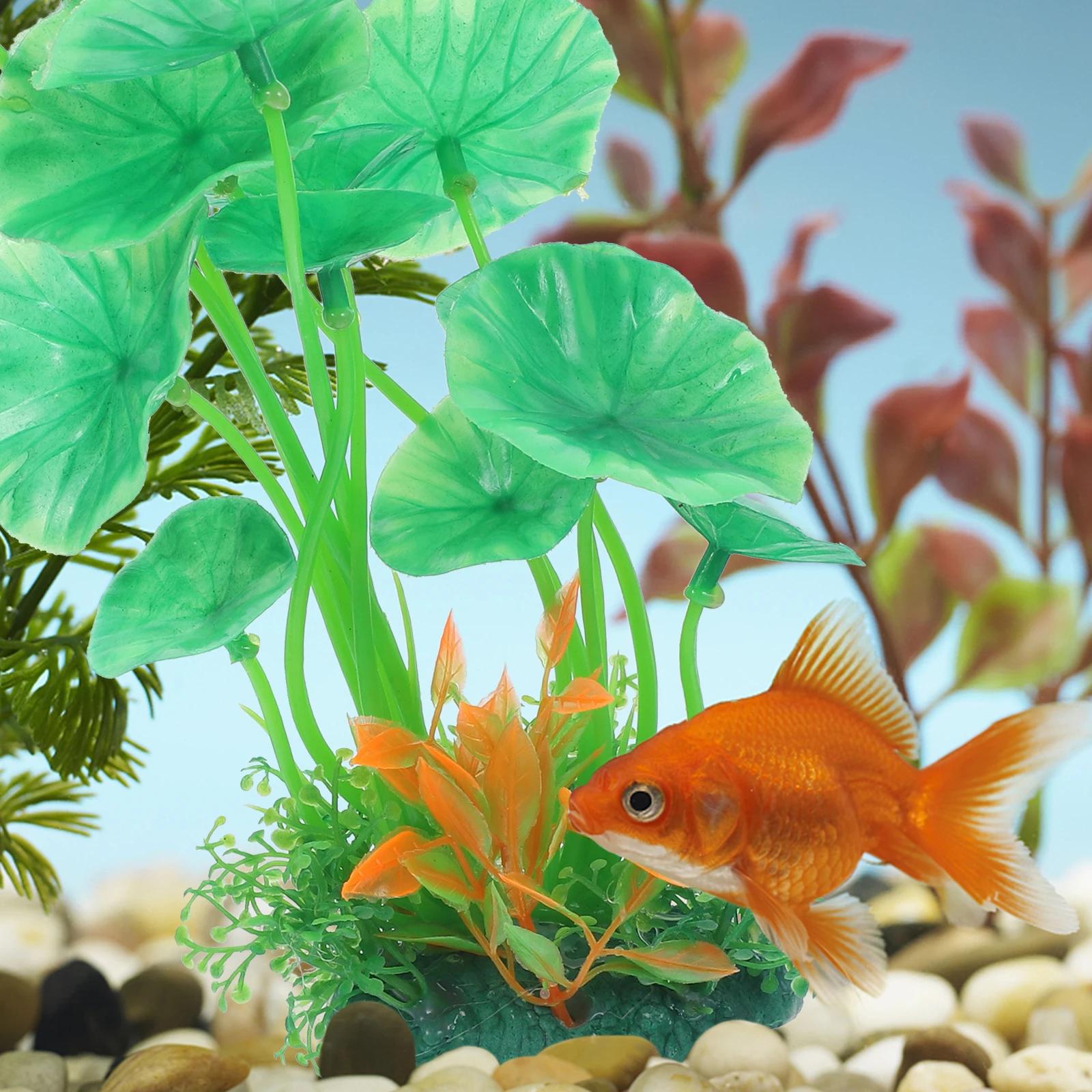 

2 Pcs Premium Safe Plastic Fish Tank Plant Decor Delicate nament for Fresh Salt Water Long Lasting Realistic Durable Aquarium