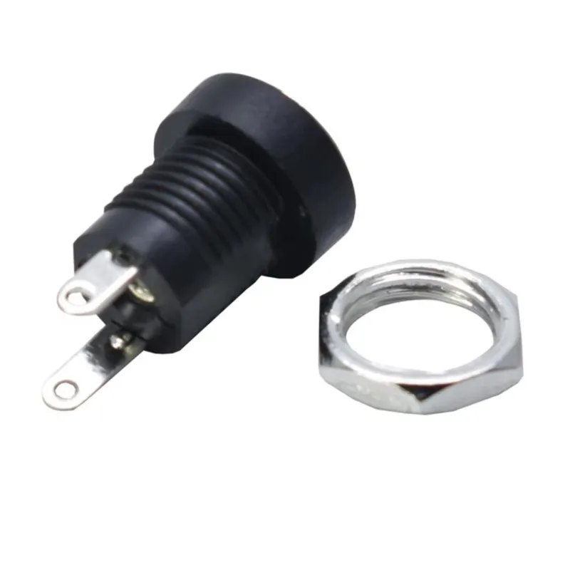 2/5/10pcs Power Socket With Nut DC 3.5 * 1.35mm Two Pin Soldering Wire Dc Female 2-PIN Connector Plug B5