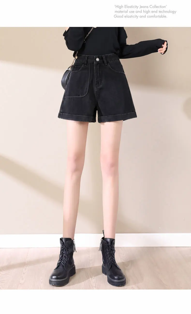 Pantaloncini da donna Y2K Trendy Millennium a vita bassa Hot Girl Slim Fit Denim Catena Bottone in metallo Strass lucido Party Club Night