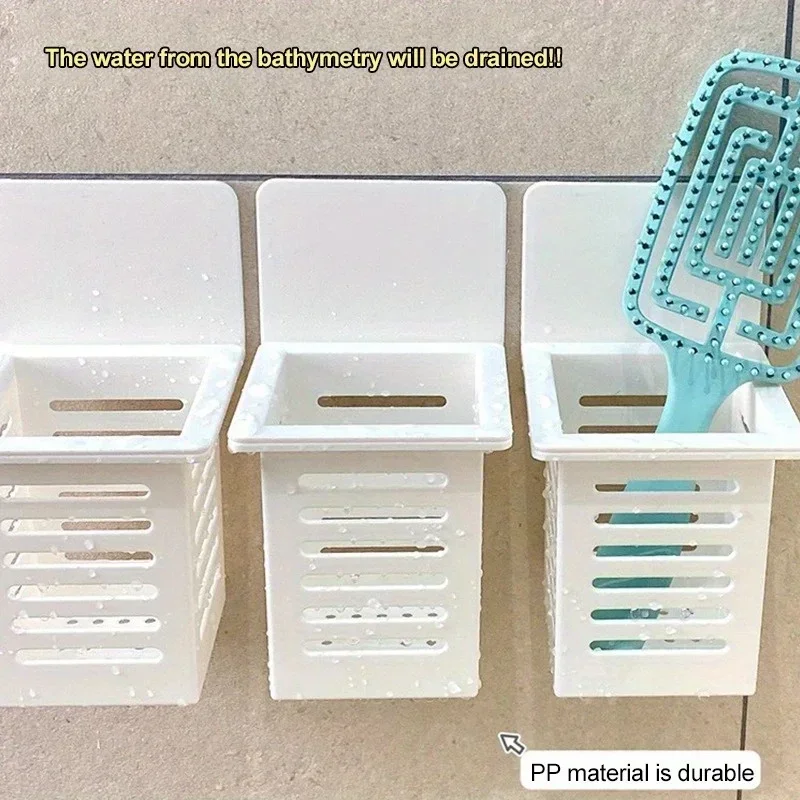 Wall Mounted Toothpaste Holder Drain Rack Self-adhesive Toothpaste Toothbrush Storage Rack Bathroom Daily Necessities Organizer