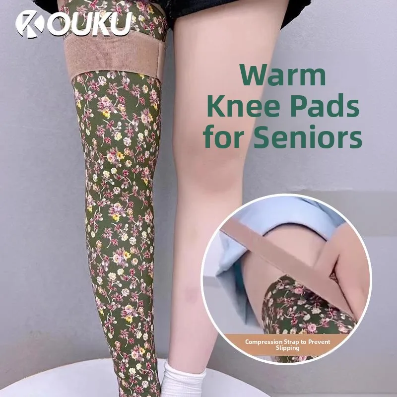 中高年向け暖かい膝パッド-滑り止め秋冬関節保護-冷え対策モーダル膝パッド