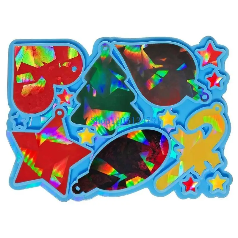 98km Christmas Pattern Mold Handmade Ornament Pendant Silicone Mold DIY Resin Mold for DIY Keychain Jewelry