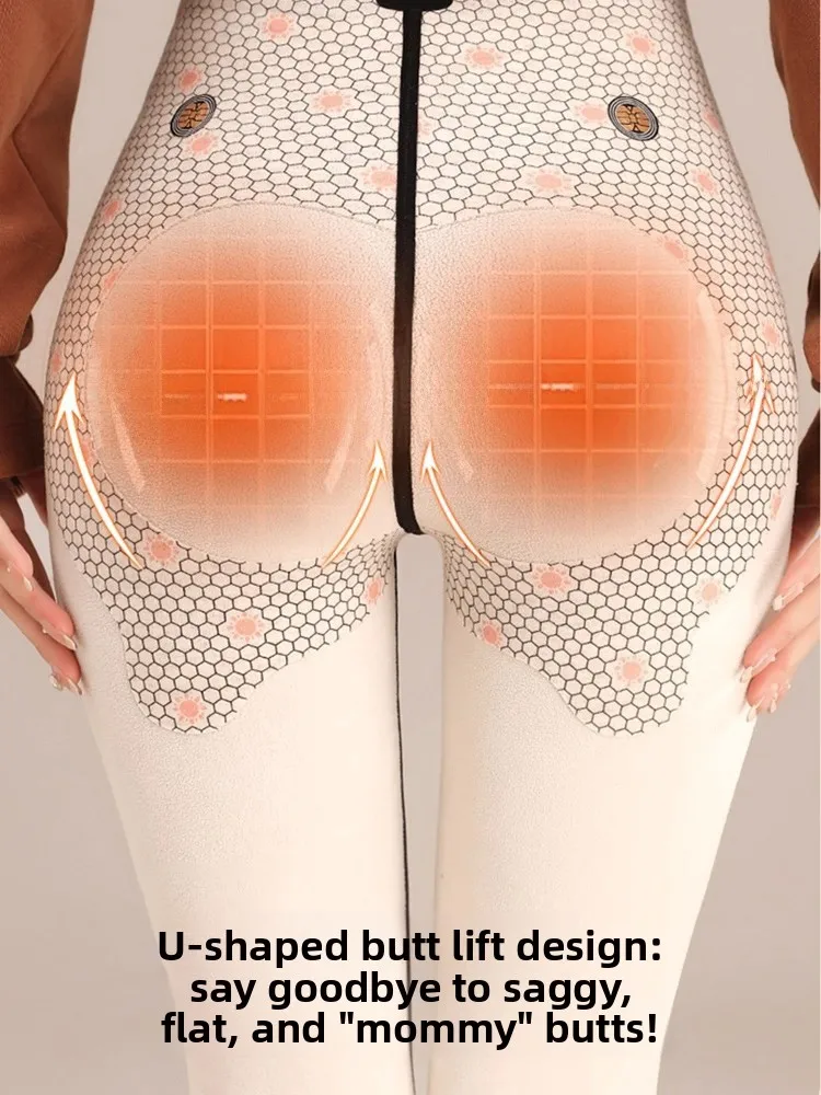 High-Waist Fce-Lined Thi arkskin Yoga Pants Women's Autumn Winter Bla Slimming Warm Trousers for Casual Wear