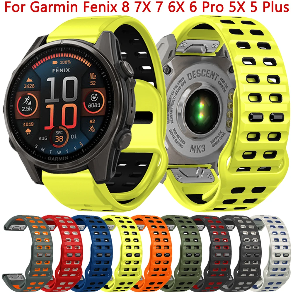 Для Garmin Fenix 8 47 мм/51 мм/7/7X/6X/6 Pro/5X/5 Plus браслет-ремешок для Epix Pro Gen 2/955/965/Enduro 3 26 мм 22 мм силиконовые ремешки