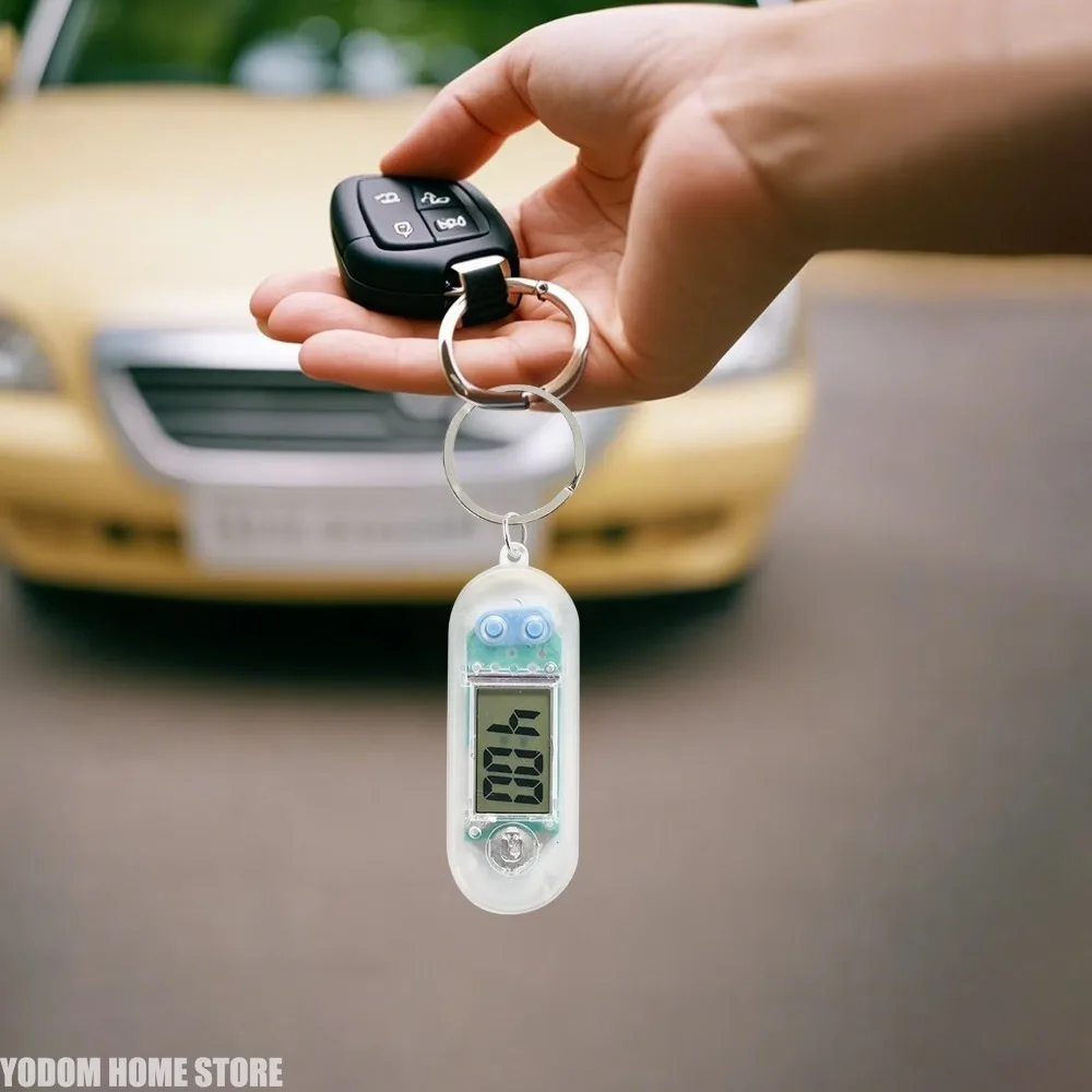 4Pcs Silent Electronic Keychain Clock Mini Pocket Watch Pendant Car Key Ring Ornament Small Desktop Timepiece Key Parts