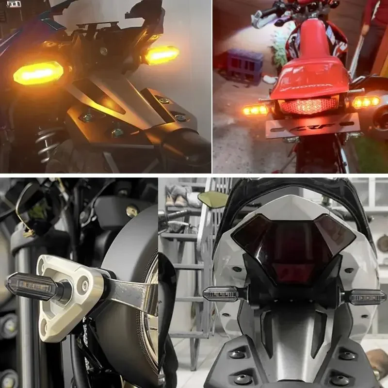 12 فولت دراجة نارية LED بدوره أضواء الإشارة 8 مللي متر ضوء وماض صغير لهوندا CBR500R CBR650F CB500X CRF250L MSX125 موتو مؤشر