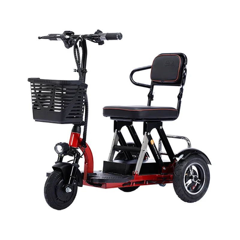 3 Wheel Electric Tricycle Adults 48V 300W Folding Three Wheel Electric Scooter For Elderly 8 Inch Mobility Scooters Disabled