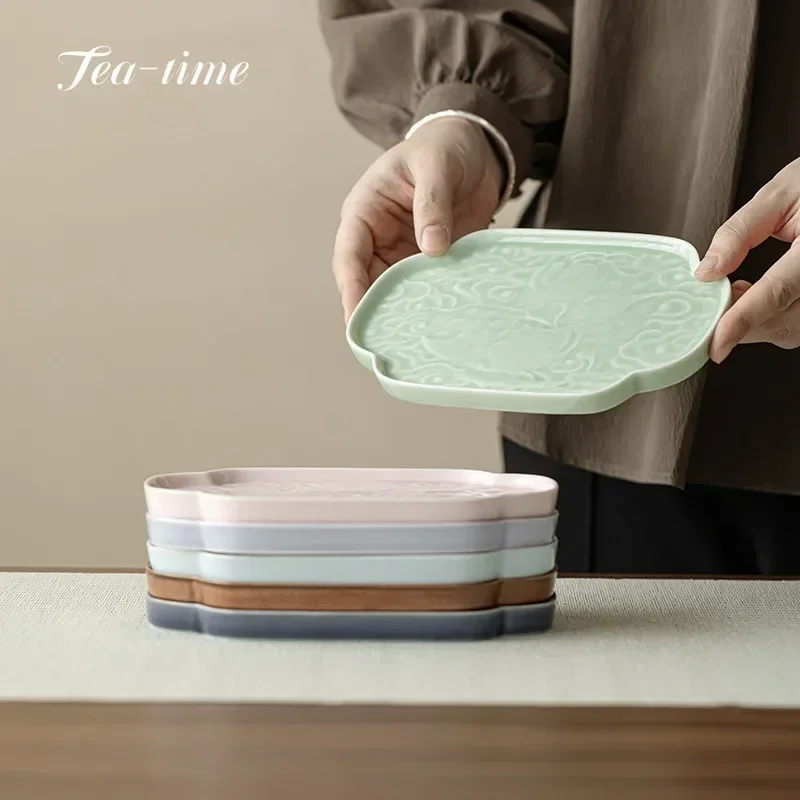 

Handmade Ceramic Dishs Snack Plates Pretty Dish For Snacks Tableware Chinese Fruit Table Plate Trays Aesthetic Food Utensils