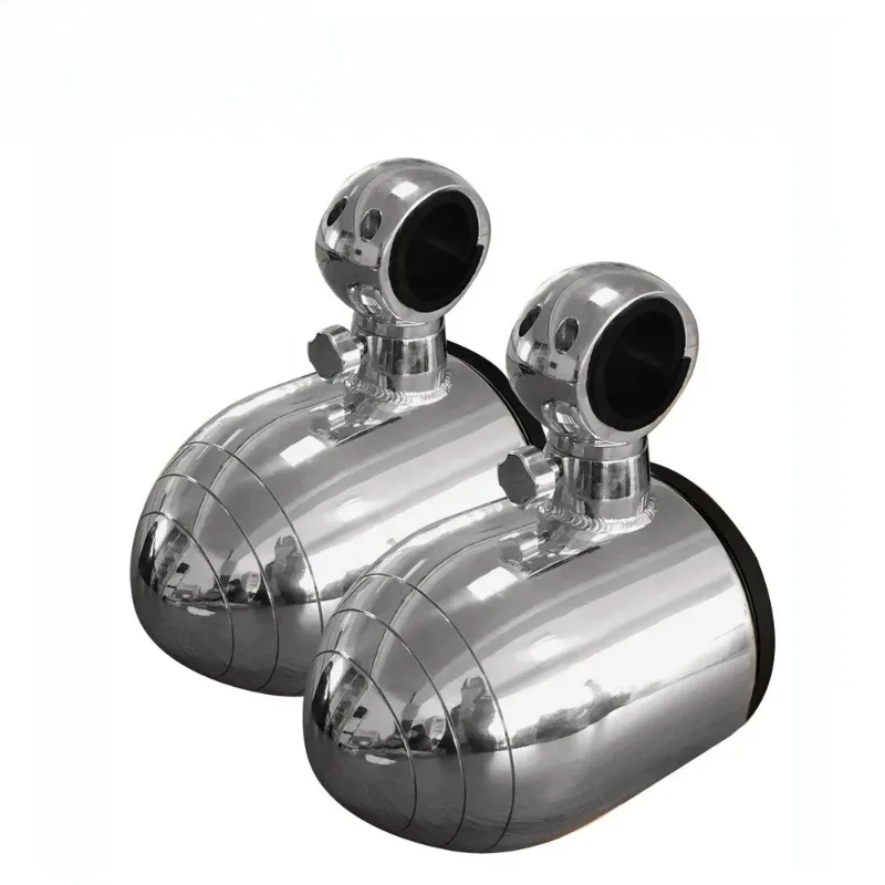 6.5inch 60W A Pair of Two Aluminium Waterproof Rotatable Boat Wakeboard Tower Speaker Polished in Pair Marine Speaker