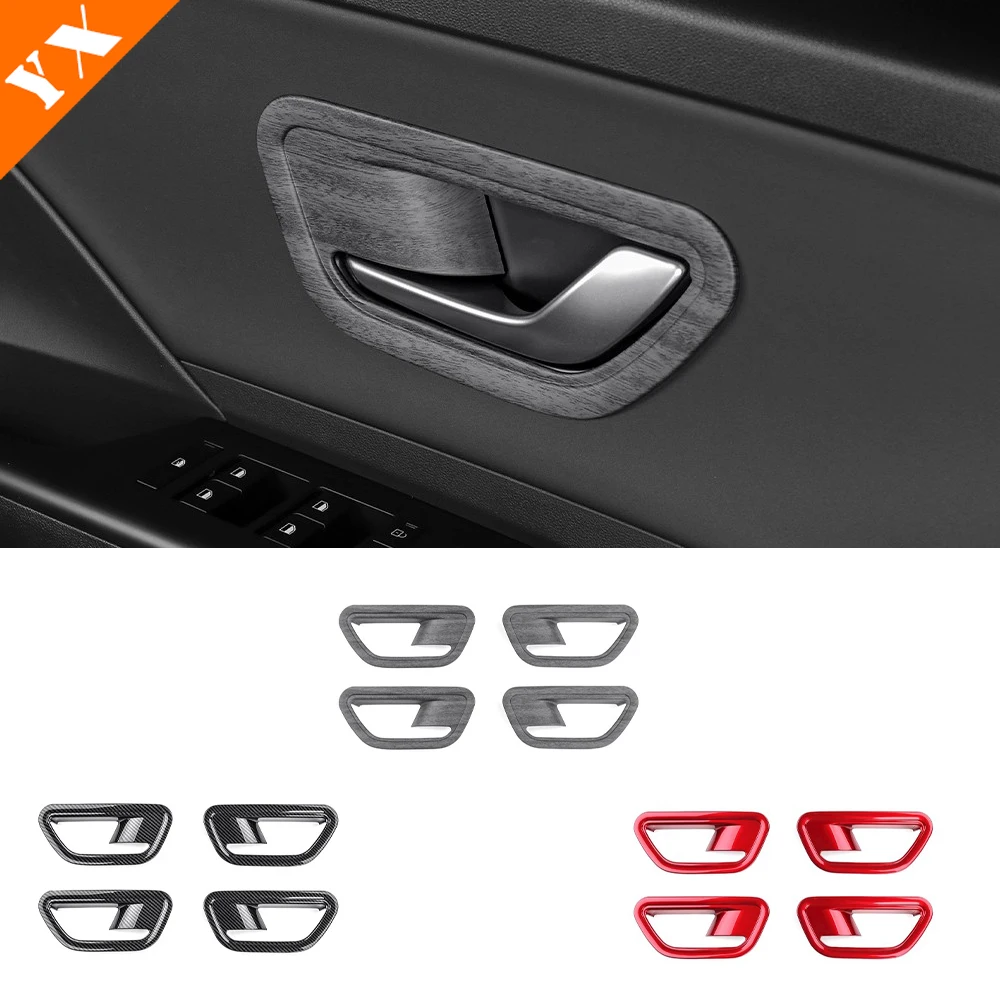 

For Hyundai kona SX2 2024 2025 accessories Carbon Red Car Interior Handle Cover, Door Armrest Decorative Cover,car door anti hit