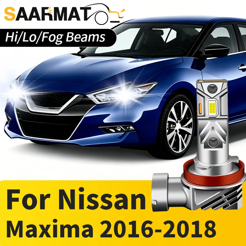 1PC/2PCS Long Lifespan CANbus LED Headlamp Bulb For Nissan Maxima 2016-2018 2017 LED Headlights High Low Beams Fog Light Lamp