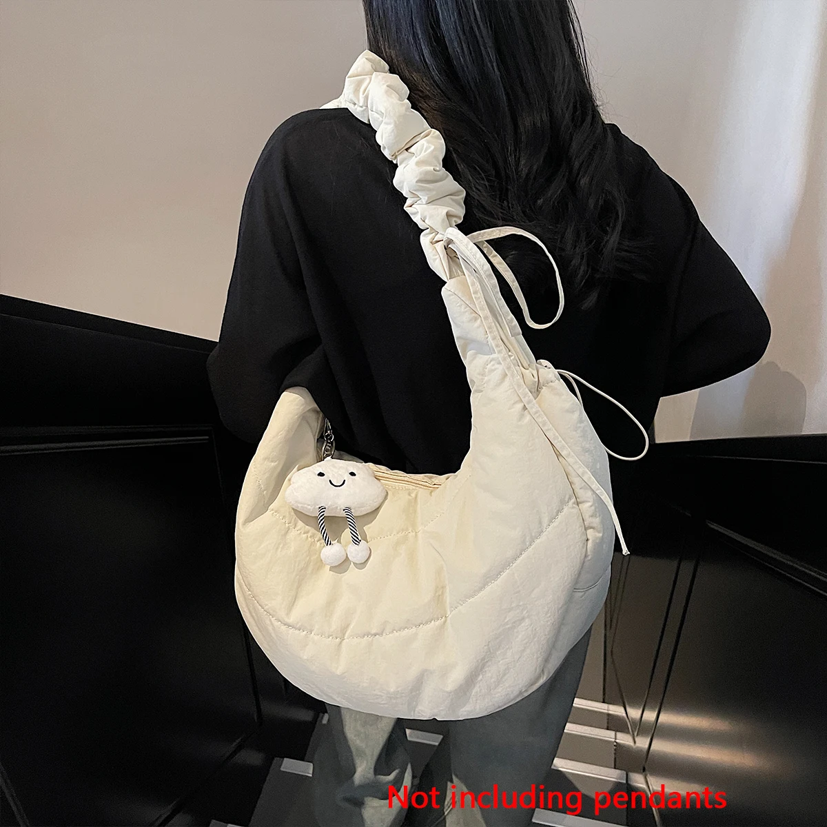 

Women's Crossbody Single-Shoulder down Bag, Fashionable Academic Tote Bag, Casual Large-Capacity Saddle Bag