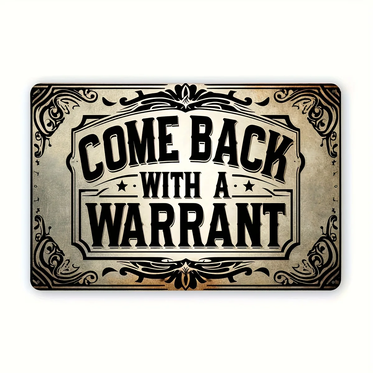 1pc Art Piece with Humorous 'Come Back with A Warrant' Theme, Ideal for Holiday Decoration, Includes Wall Mount for Home Decor