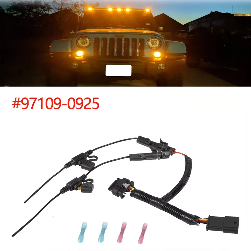 

Daytime Running Light DRL Adapter Wiring Harness Fits for Jeep Wrangler JL & Gladiator JT 2018-2023 ,Replace 97109-0925