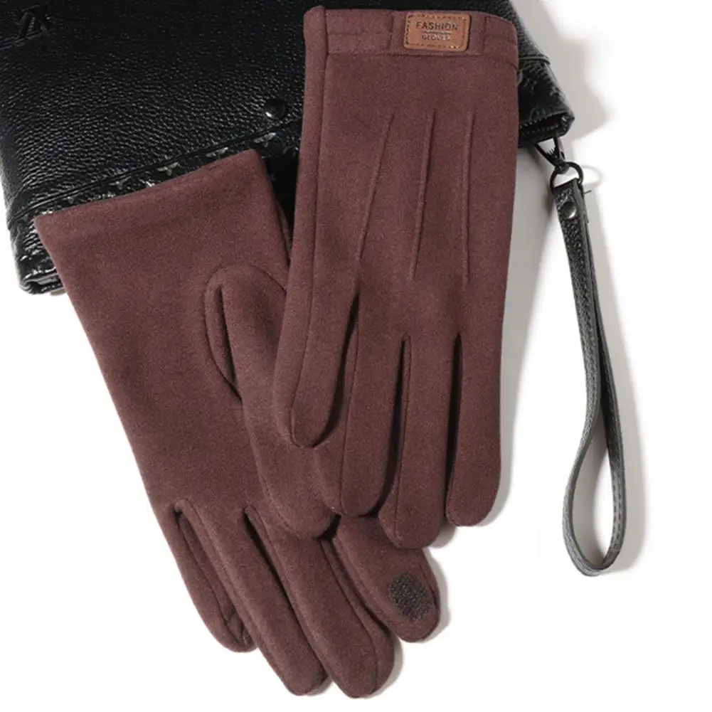 Cycling Gloves 1 Pair Simple All-match Velvet  Men Mountaineer Long Full Fingers Gloves Cycling Accessories