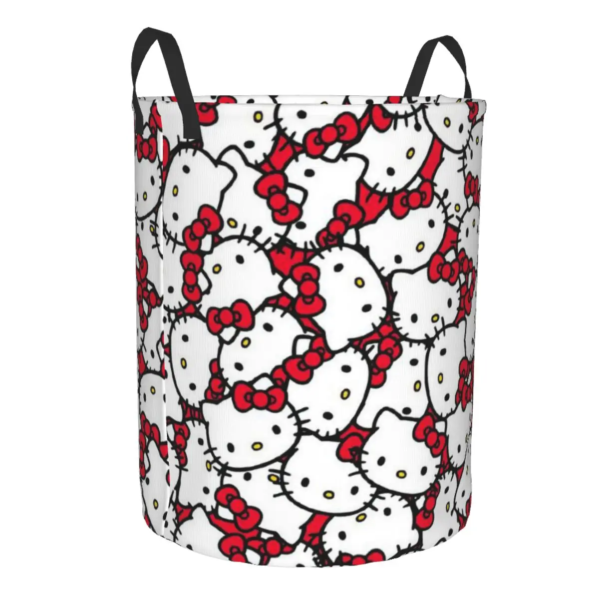 Custom Hello Kitty Pattern Laundry Basket Collapsible Cartoon Clothes Hamper for Baby Kids Toys Storage Bin