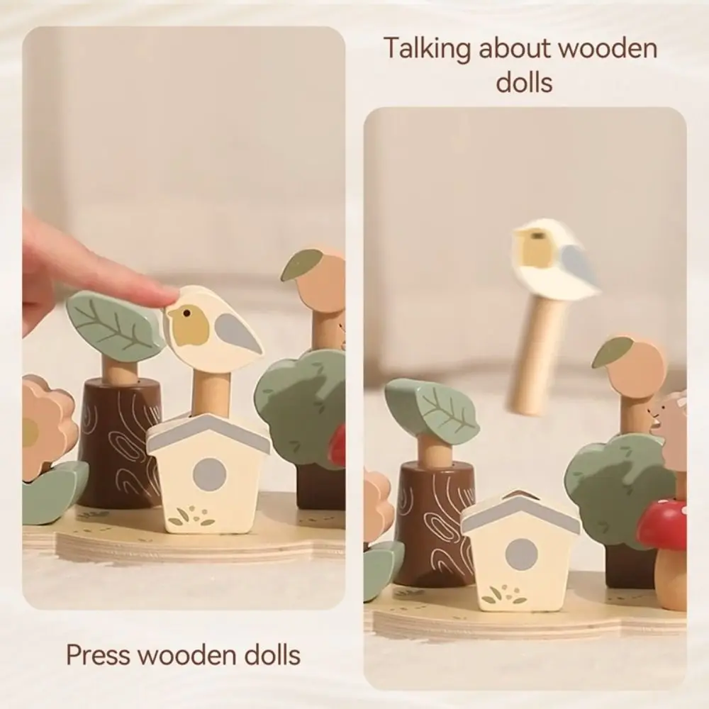 Wooden Forest Animal Jumping Toys Interactive Animal Jigsaw Toddlers Stacking Blocks Toy Matching Toys Puzzle