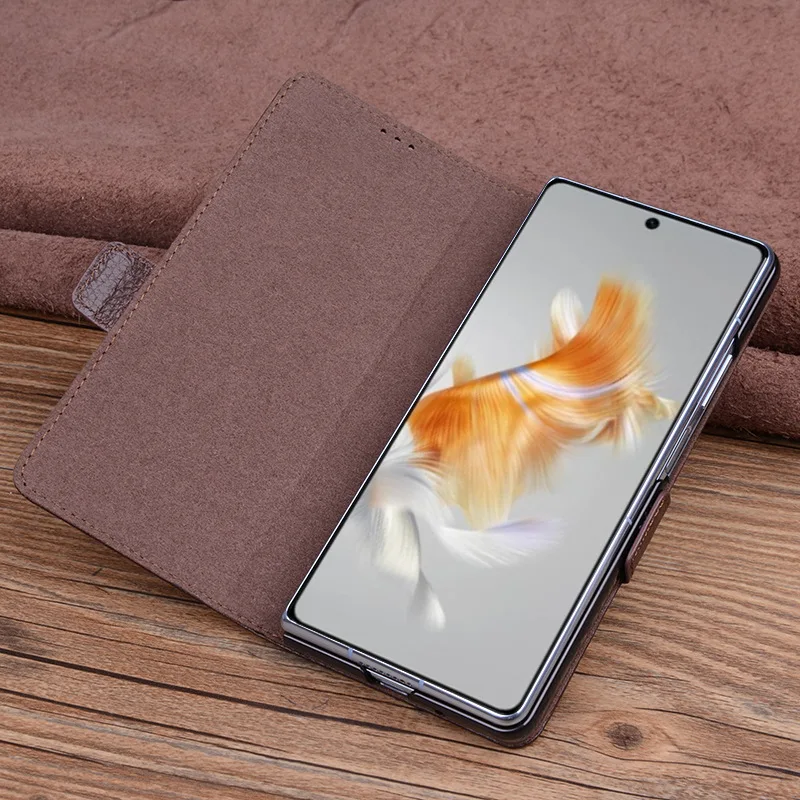 

Чехол ручной работы из натуральной кожи для Huawei Mate X3, верхний слой из коровьей кожи, чехол для телефона, сумка для Huawei Mate X3, Чехлы, кожаный чехол, Обложка