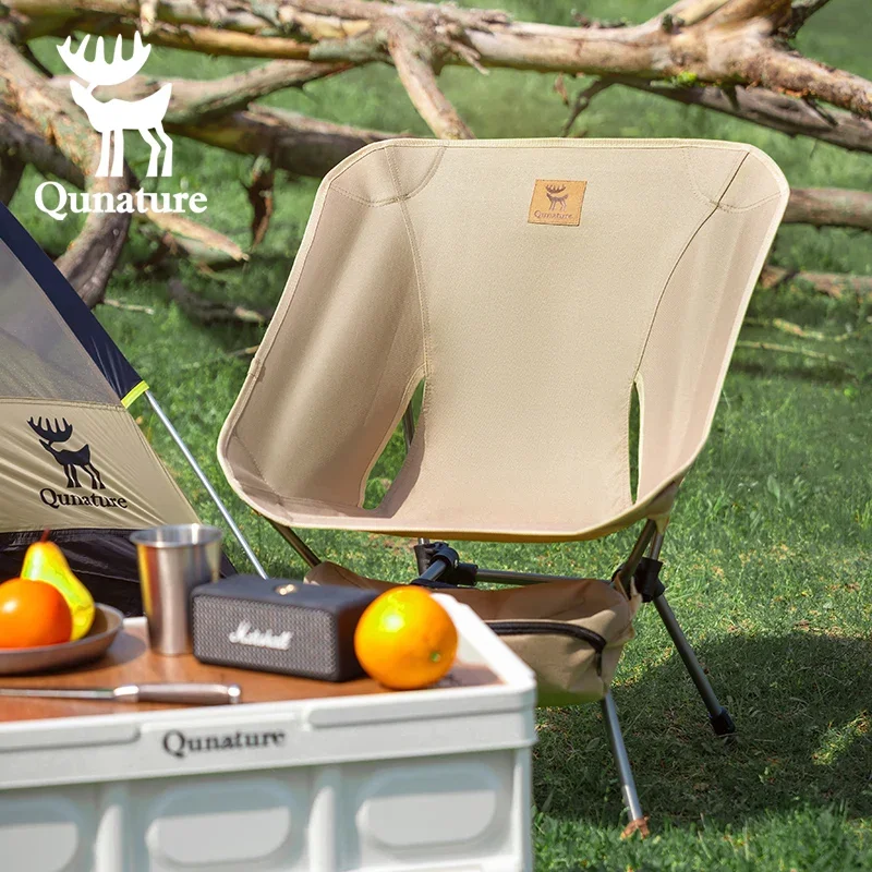 Qunature Portable Folding Camping Chair Picnic Moon Chair Outdoor Chair Lightweight 120KG Bearing Strong Ride ﻿Fishing Chair