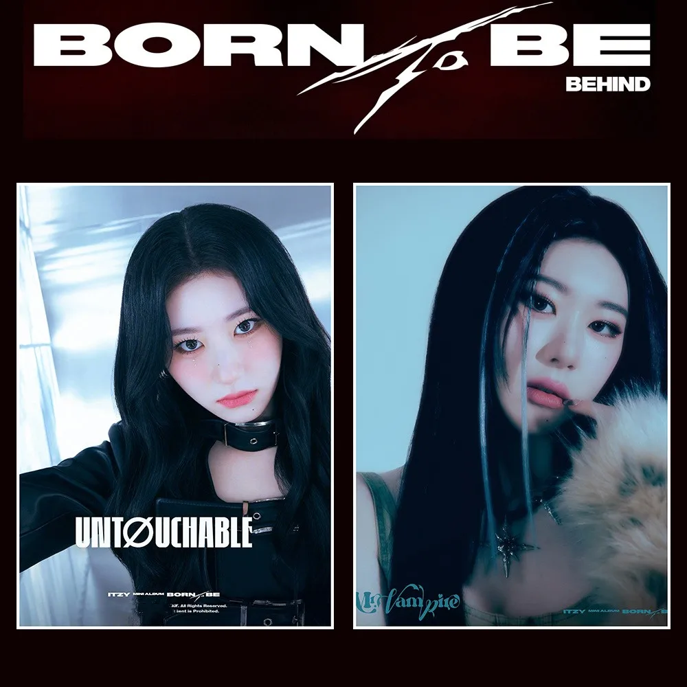 Kpop ITZY Bankity N TO punNew Album Teaser Photo Posters, Yeji Ryujin, Yuna Chaeryeong Se, F-Adhesive Wall Decorative Stickers, 2Pcs, Set