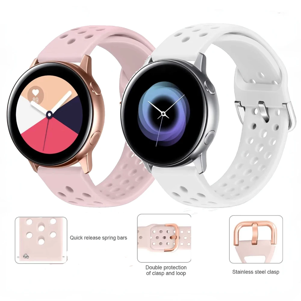 20/22mm Silicone Strap for Samsung Galaxy Watch 7 6 5 Classic 6 Huawei Watch GT5/5 Pro 46mm Softcomfortable Band for Amazfit GTR