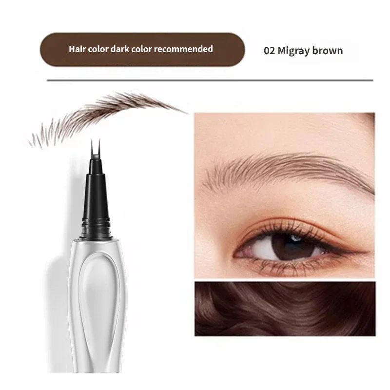 2‑Fork Tip Eyebrow Pen Beginner‑Friendly Waterproof Smudge‑Proof Brow Pen Long‑Lasting Natural Shading Cosmetic Tool for Daily