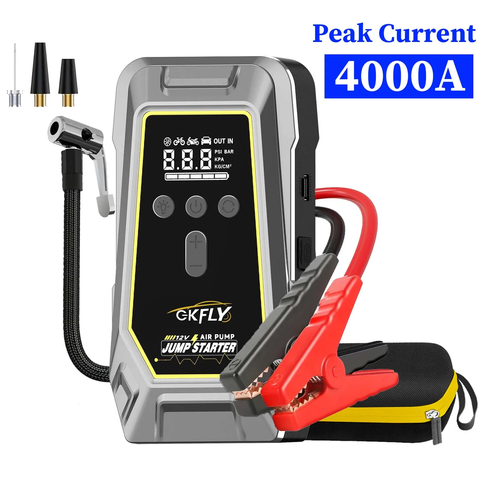 Draagbare 4000A Jump Starter 150PSI Luchtpomp Power Bank 4 In 1 Luchtcompressor Auto Batterij Starters Starten Auto Bandenpomp