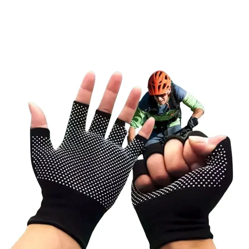 1 Paar Sonnenschutzhandschuhe, fingerlos, leicht, dehnbar, ideal zum Motorradfahren, 2/5-Finger-Handschuhe mit freiliegender Spitze. – Detail 7