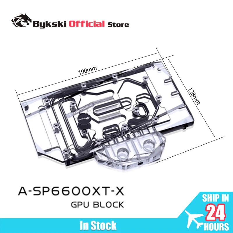 Bykski A-SP6600XT-X GPU Water Block for SAPPHIRE Radeon RX6600XT Pulse OC Graphics Card Cooled / with Backplate / Radiator
