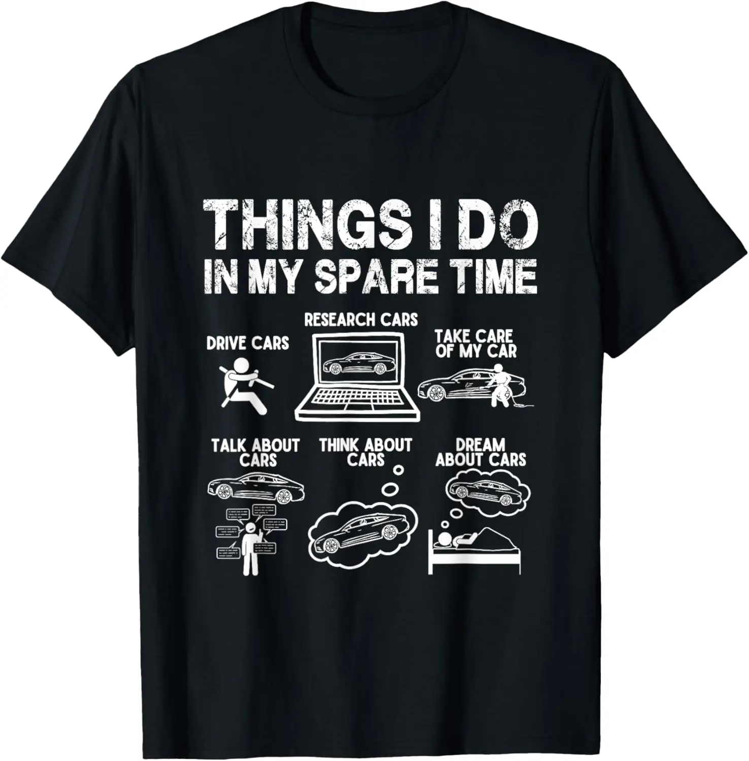 Dingen die ik in mijn vrije tijd doen. Grappige autogram autoliefhebber T-shirt