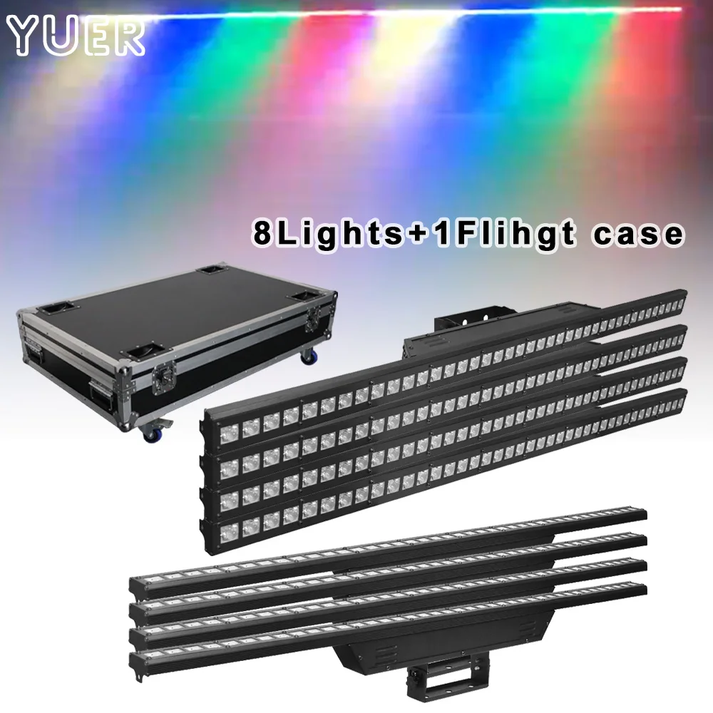 

8 шт./лот, мытье, стробоскоп, RGB-бар, 40x3 Вт, светодиодный DMX, музыкальное управление, кейс для полета, упаковка Dj Disco Club, сценическое освещение, барный светильник