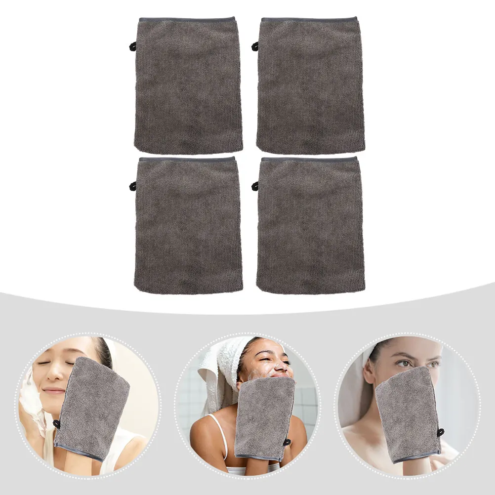 

Makeup Remover Gloves Microfiber Reusable Washable Facial Cleansing Mitts For Daily Skincare Bath Brush