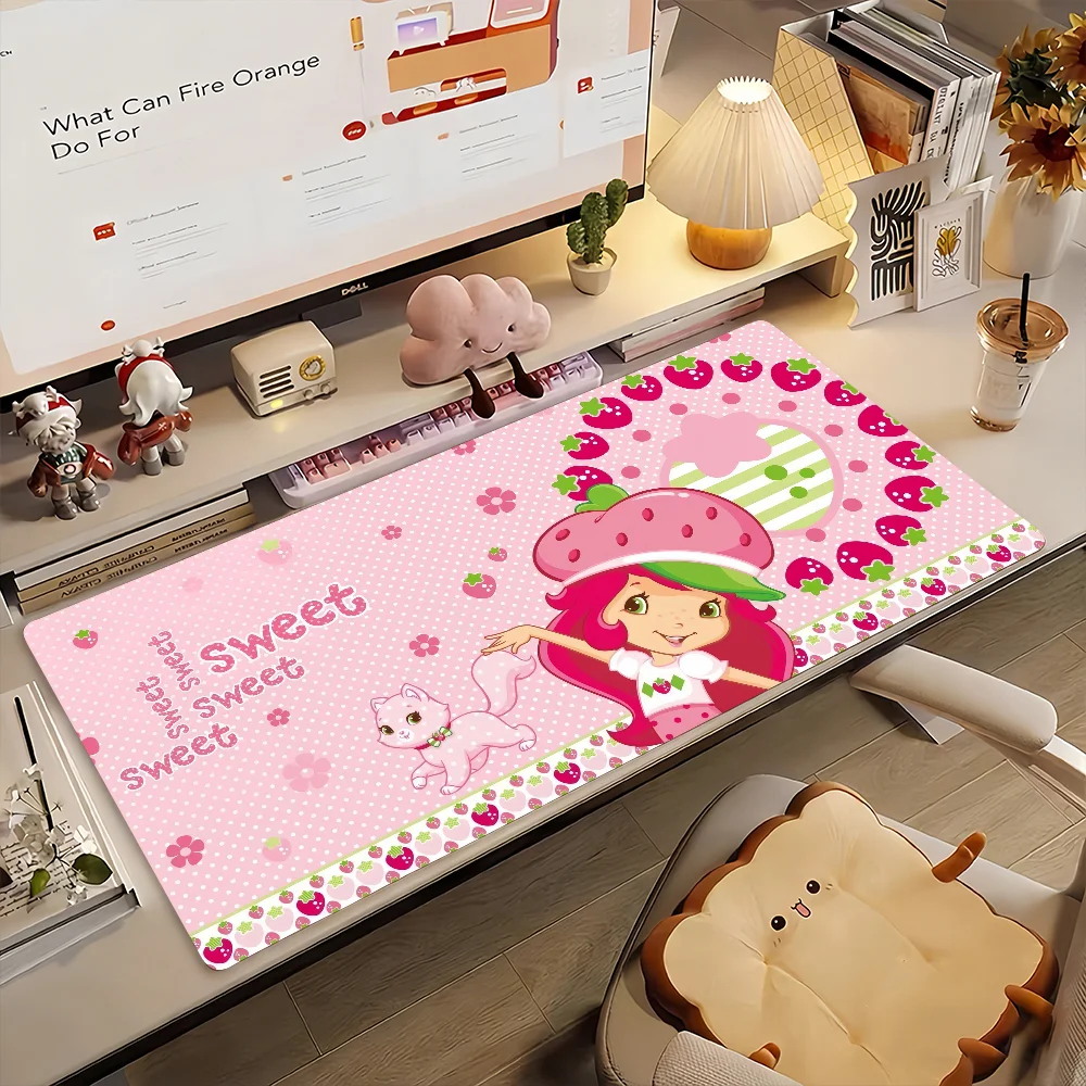 S-strawberry Cute S-shortcake-S Mouse Pad Non-slip Locking Edge DeskMat PC Laptop Accessories Rubber Office Keyboard Large Game