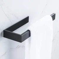 Soporte adhesivo para toallas de papel, organizador de cocina de acero inoxidable negro, accesorios para Wc, colgador de pañuelos de almacenamiento para baño, estantes para toallas