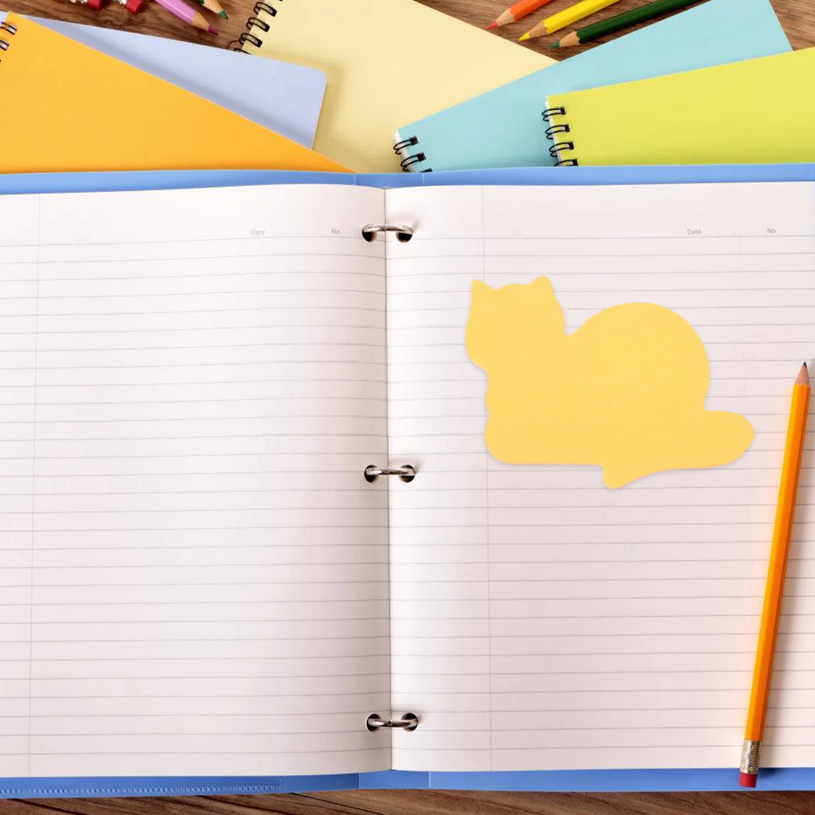 

12Pcs Cat Shaped Adhesive Notes Compact Portable Sticky Memo Pad Colorful Note Paper for to-Do Lists