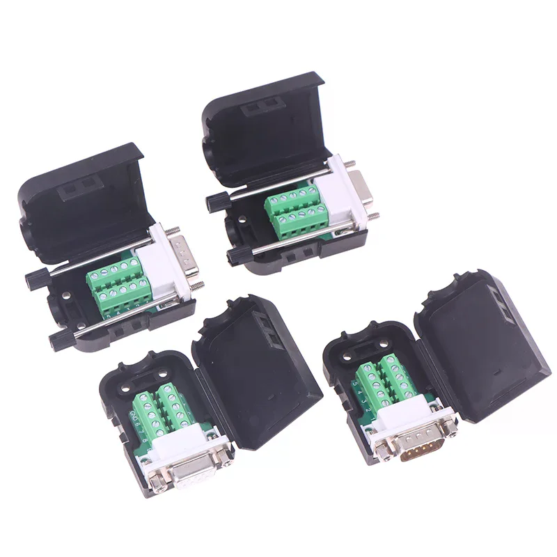 HOT DB9 Serial Adapter RS232/485/422 Connector Male Female 9 Pin Breakout Terminals COM Connector 21-24 AWG Wire Solderless