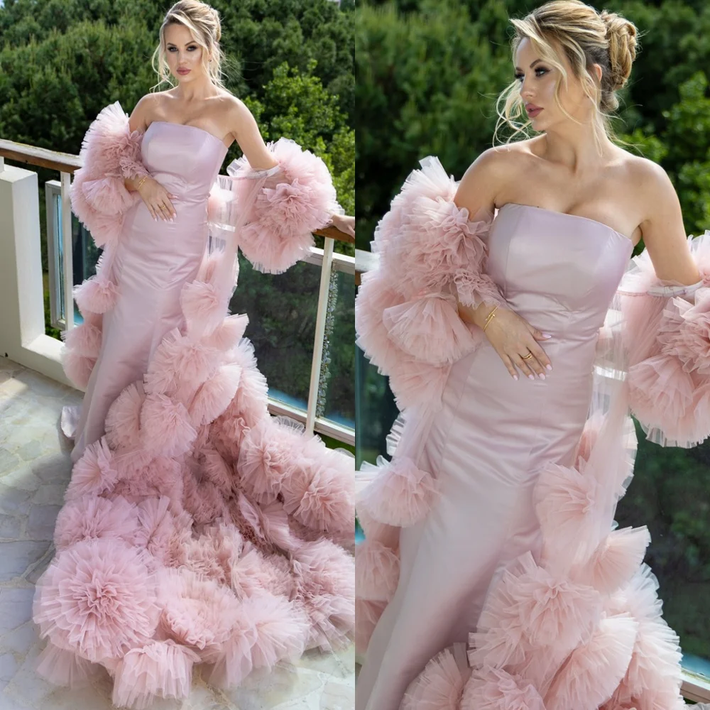 

Customized Classic Pink Satin Evening Dresses Exquisite One Shoulder Sleeveless Homecoming Dresses Modern Vestido De Festa