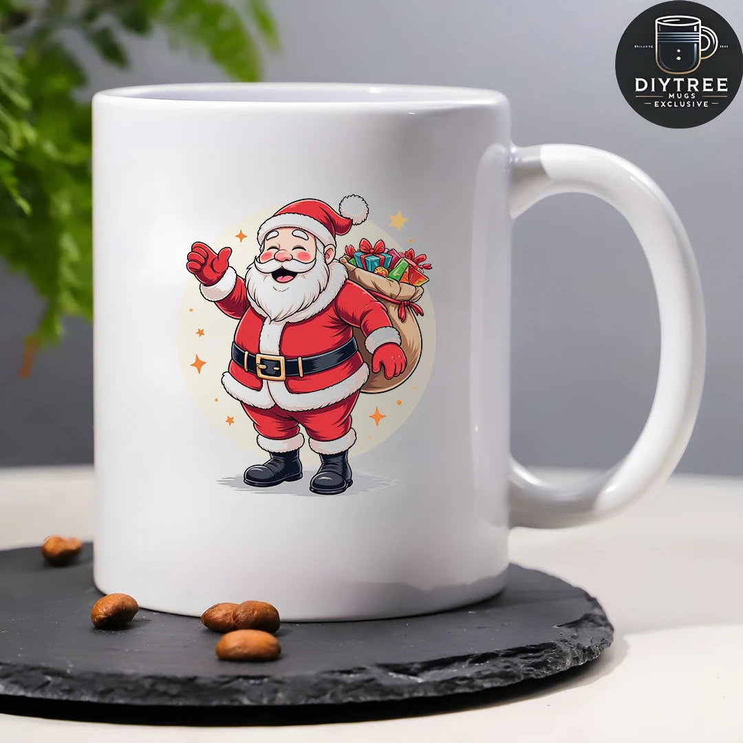Caneca de papai noel de desenho animado de 11 onças, edição limitada, presente de natal, copo infantil, escritório em casa, caneca de café criativa, essencial para atmos festiva