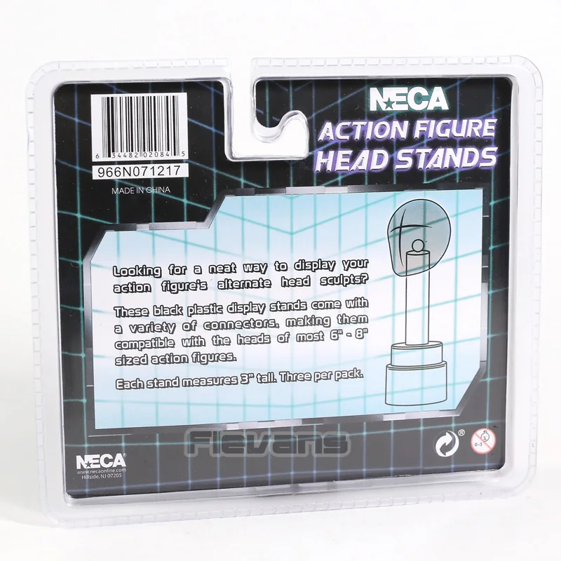 NECA عمل الشكل رئيس أسود عرض موقف 3-حزمة يناسب معظم 6 "إلى 8" الشكل