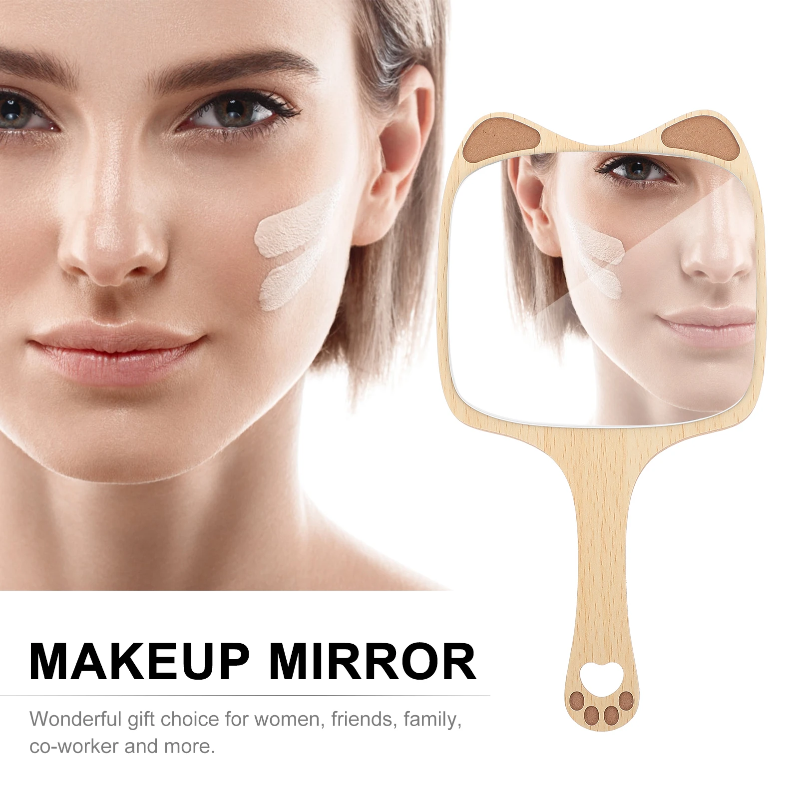 

1Pcs Girl Makeup Mirror Handheld Mirror Lovely Appearance Fine Workmanship Clear Surface Home Dormitory Hotel Travel