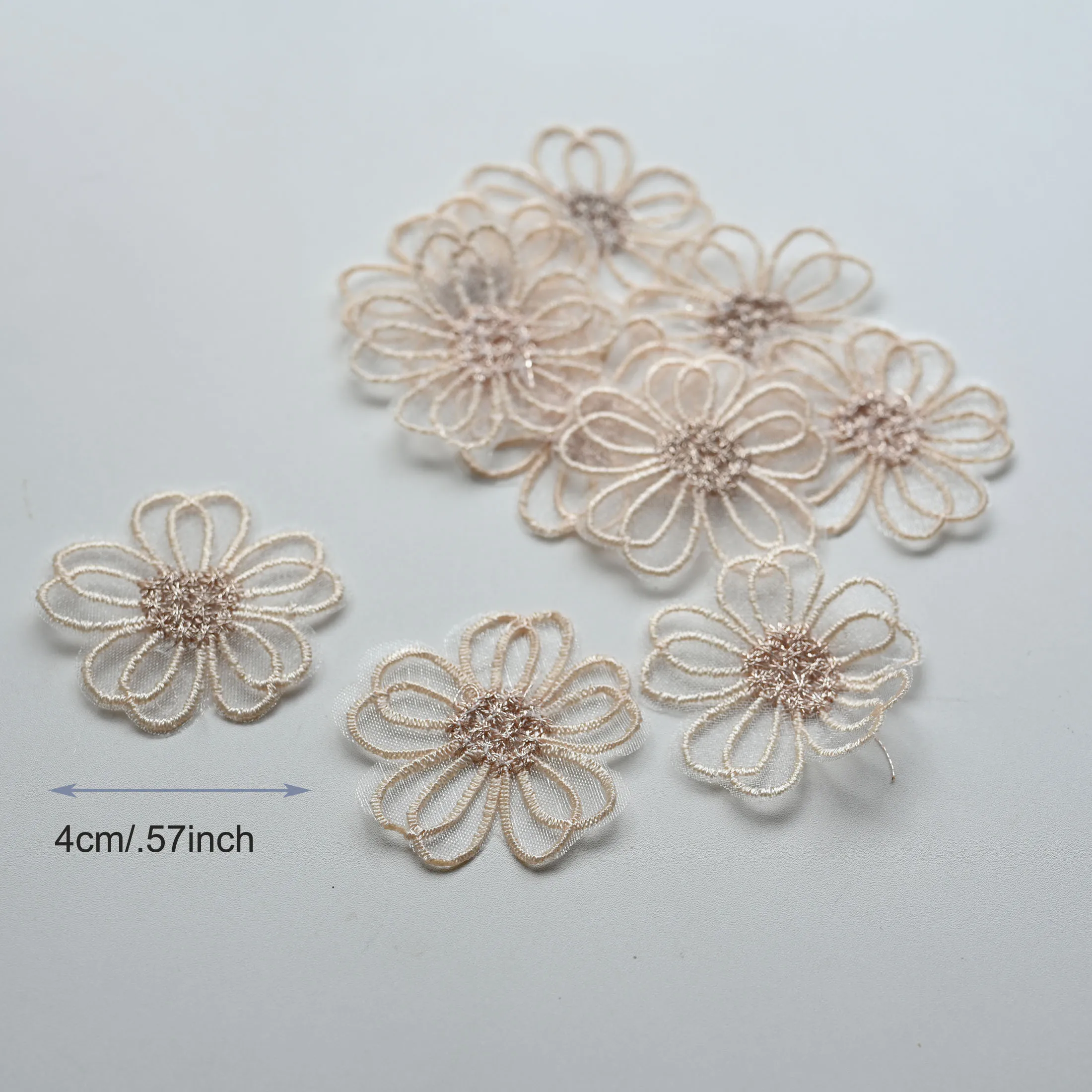 10 teil/los Fee organza blume Patches für Kleidung nähen auf parches Applique nähen auf parches Dekoration Abzeichen – Detail 11