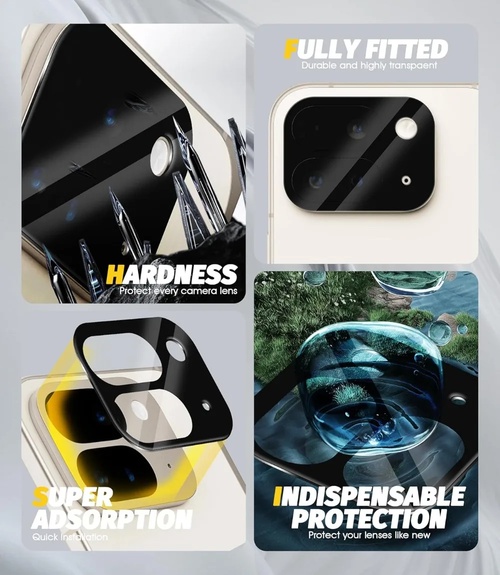 5/1PCS HD กล้องด้านหลังกระจกนิรภัยสำหรับกูเกิล พิกเซล 10 โปรพับเลนส์ด้านหลังตัวป้องกันหน้าจอป้องกันรอยขีดข่วนฟิล์มกระจกใสและสีดำ