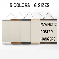 1PC Magnetic Wooden Poster Hanger Frames 5Colors Photos Wall Art Canvas Print Painting Teak Pine Wood Living Room Home Decor