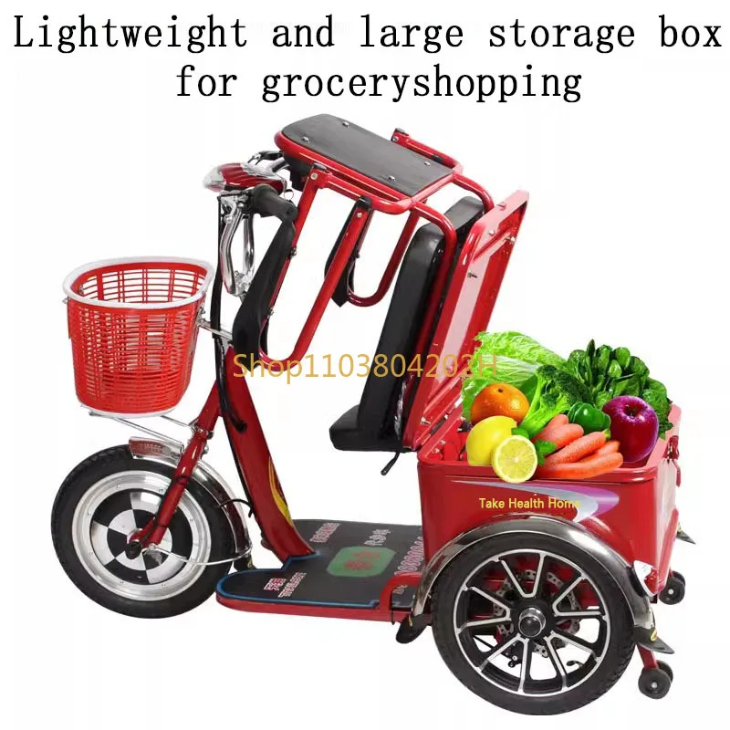 Small Electric Tricycle for the Elderly and Disabled, Leisure Small Scooter for Home Use