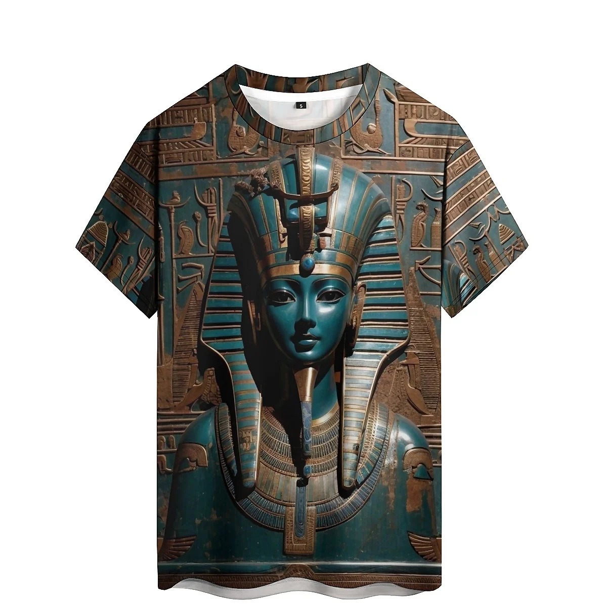 

2025 Summer Men's Simple High Quality 3D Printed Short Sleeve T-shirt Outdoor Sports Fitness Running Retro Y2k Style Round Neck