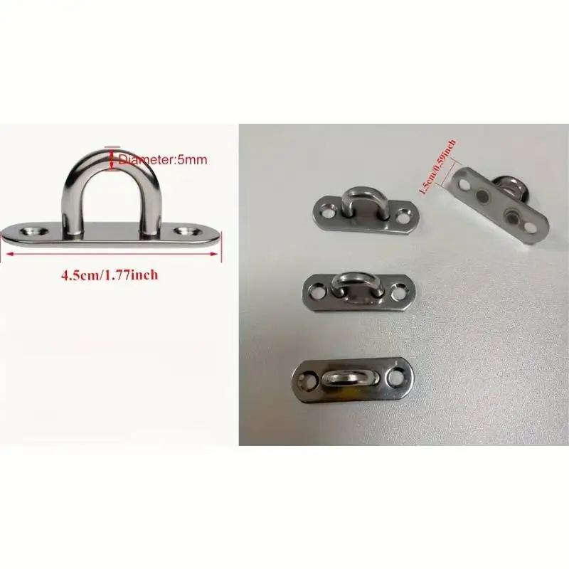 10PCS Stainless Steel M5 Screw Hooks – Heavy-Duty Eyebolt with Loops for Marine Use, Ceiling & Wall Hanging Applications