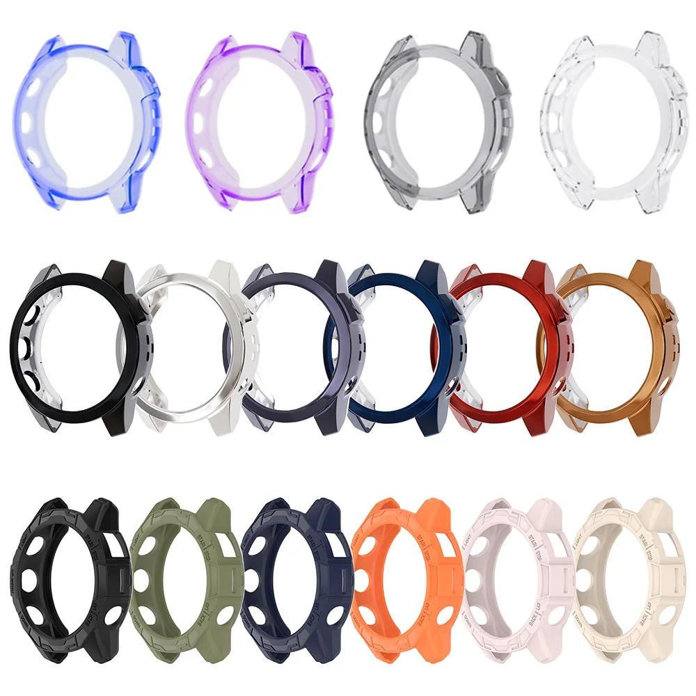 Protective Case for Garmin Fenix 7 Series Fenix 7S 7 7X Pro 42mm 47mm 51mm TPU Half Cover Hollow Out NO Screen Protector