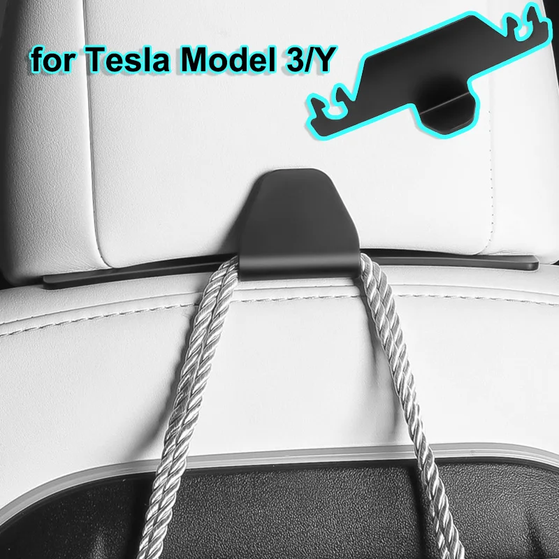 

for Tesla Model 3 Y 2023 Interior Accessories Car Seat Back Hook for Rear Seater Hanger for Bag Headrest Organizer Holder