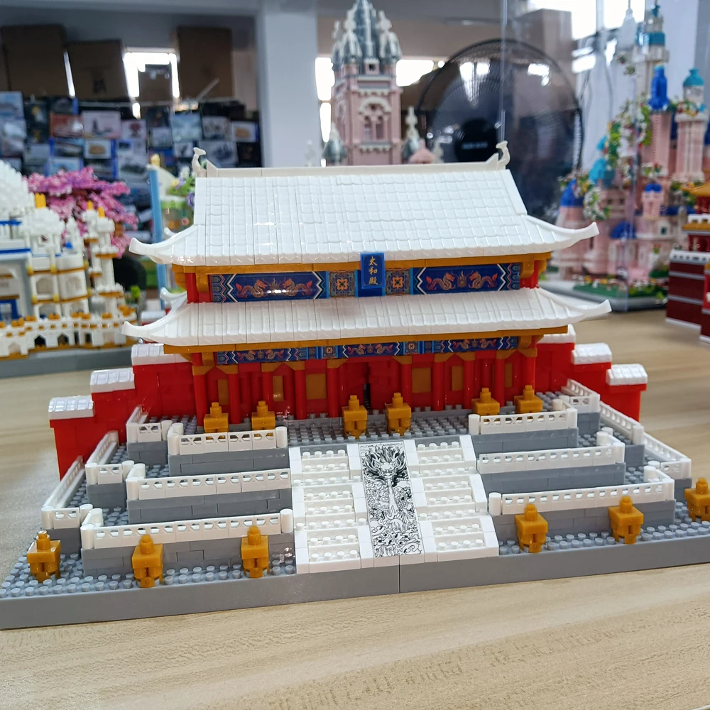 Knew Built Imperial Treasures Beijing Forbidden City Palace Micro Mini Building Blocks Toys Ancient Royalty Construction