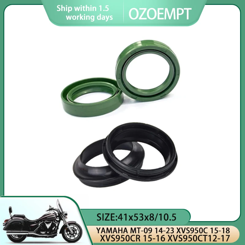 OZOEMPT Motorcycle Front fork oil seal and dust cover KIT Apply to YAMAHA MT-09 14-23 XVS950C 15-18 XVS950CR 15-16 XVS950CT12-17